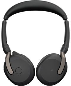 Jabra Evolve2 65 Flex Duo WLC, with charging pad, headset (black, stereo, UC, USB-A, Link380a)