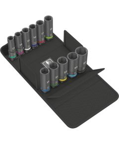 Wera 8790 C Impaktor Deep Set 1, 11 pieces, socket wrench (black, 1/2", in textile box)