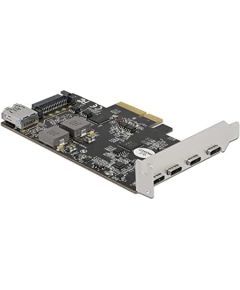 DeLOCK PCI Express x4 card for 4 x USB Type-C + 1 x USB Type-A - SuperSpeed ??USB 10 Gbps - low profile form factor, USB controller 90059