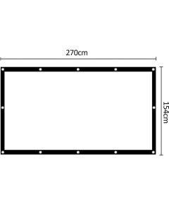 Maclean MC-982 Projection Screen, 120", 265x149cm, 25mm 16:9 Border, Tension Hooks, White