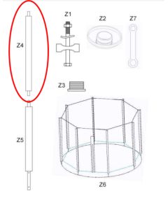 Zipro Górny słupek stelaża siatki zewnętrznej do trampoliny 16FT/496cm