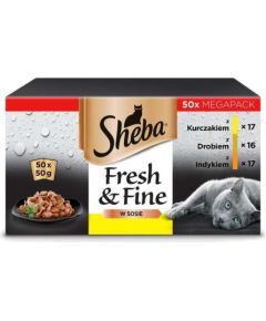 SHEBA sachets in sauce poultry flavors - wet cat food - 50x50 g