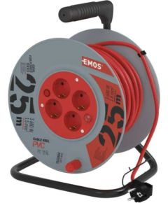 Emos PVC Extension Cord Reel– 4 sockets, 25m, 1,5mm2 SCHUKO