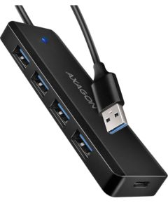 AXAGON HUE-C1A 4x USB3.2 Gen 1 Travel hub, USB-C power IN, w. 20cm Type-A cable