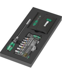 Wera 9750 Kraftform Compact and Tool-Check PLUS Set 1, 57-piece tool set (black/green, socket wrench and bit set, in foam insert for workshop trolley)