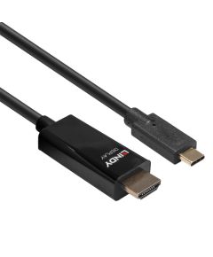 Lindy USB adapter cable, USB-C plug > HDMI plug (black, 10 meters, 4K 60Hz, + HDR)