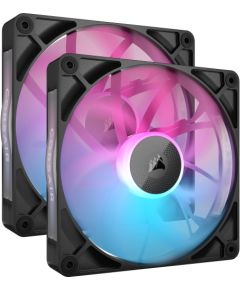 Corsair iCUE LINK RX140 RGB Dual, case fan (black, pack of 2)