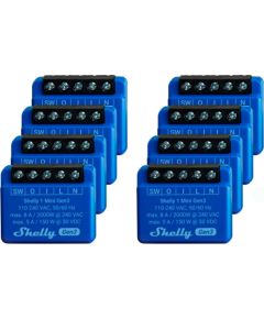 Shelly Plus 1 Mini Gen3 Economy Pack, Relay (Blue, Pack of 8)