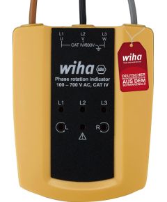 Wiha Phase sequence indicator 45221, 100 - 700 V AC, measuring device (yellow/black)
