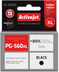 Activejet AC-560NX Printer Ink for Brother, Replacement Canon PG-560XL; Supreme; 22 ml; black