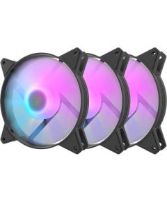 Computer Fan Set Darkflash C6,  RGB, 3in1 120x120 (black)