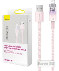 Fast Charging cable Baseus USB-A to Lightning  Explorer Series 2m, 2.4A (pink)