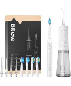 Sonic toothbrush with tips set and water flosser Bitvae D2+C2 (white)