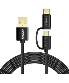 2in1 USB cable Choetech USB-C / Micro USB,  (black)