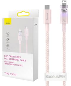 Fast Charging cable Baseus USB-C to Lightning  Explorer Series 1m, 20W (pink)