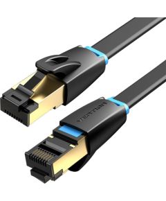 Flat Network Cable CAT8 U/FTP Vention IKCBG RJ45 Ethernet 40Gpbs 1m (Black)