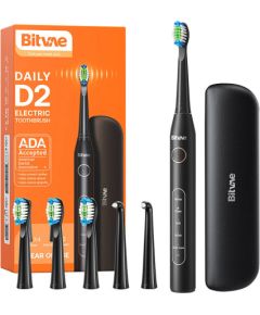 Bitvae Sonic toothbrush with tips set and travel case D2 (black)