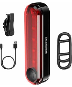 Rear bike light Superfire BTL01, USB, 230mAh