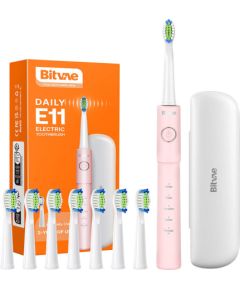 Bitvae Sonic toothbrush with tips set and travel case BV E11 (Pink)