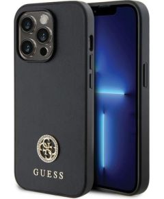 Guess Strass Metal Logo Back Case Aizsargapvalks Priekš Apple iPhone 15 Pro