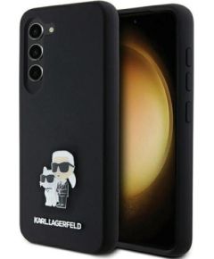 Karl Lagerfeld Samsung  Galaxy S24 S921 Silicone Karl&Choupette Metal Pin hardcase Black