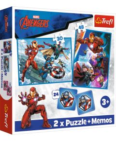 TREFL AVENGERS Комплект пазлов 30шт. + 48шт. + 24 мемо