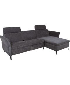 Corner sofa DAYTON RC, electric recliner, dark grey