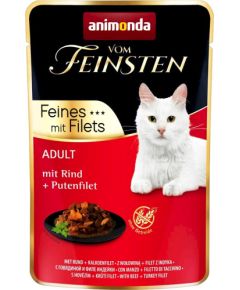 ANIMONDA vom Feinsten Beef, turkey fillet - wet cat food - 85 g