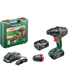 Bosch cordless combi drill AdvancedImpact 18 (green/black, 2x Li-ion battery 2.5Ah, case, POWER FOR ALL ALLIANCE)