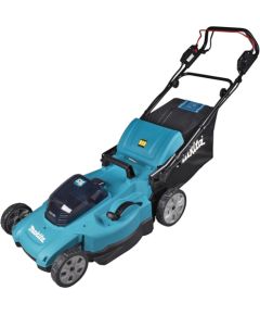 Makita cordless lawn mower DLM539PT2, 36 volts (2x18 volts) (blue/black, 2x Li-ion batteries 5.0 Ah, with wheel drive)