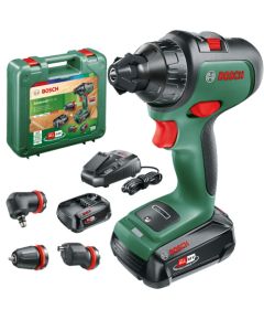 Bosch Cordless Drill AdvancedDrill 18, with attachments (green/black, 2x Li-Ion battery 2.5Ah, case)