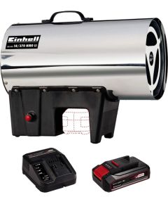 Einhell bezvadu karstā gaisa pūtējs GE-HG 18/370 Niro Li-Solo DE/AT, 18V (nerūsējošais tērauds/melns, bez akumulatora un lādētāja)