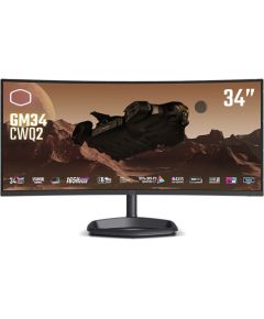 Cooler Master GM34-CWQ2, LED monitor - 34 - black, UWQHD, VA, curved, quantum dot, 180Hz panel