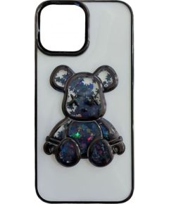 iLike iPhone 15 Silicone Case Print Desire Bear Apple Black