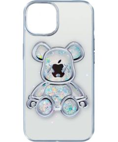 iLike iPhone 15 Silicone Case Print Desire Bear Apple Silver