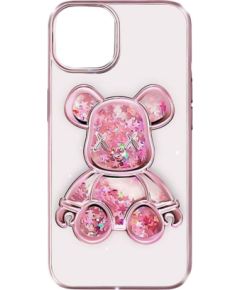 iLike iPhone 15 Silicone Case Print Desire Bear Apple Pink