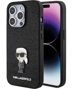 Karl Lagerfeld  Fixed Glitter Ikonik Logo Metal Pin Back Case Защитный Чехол для Apple iPhone 15 Pro Max