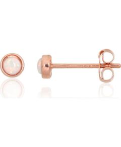 Zelta auskari-puseti #1201694(Au-R)_OP-W, Sarkanais Zelts 585°, Opalīts, 0.29 gr. Puseti klasiskie