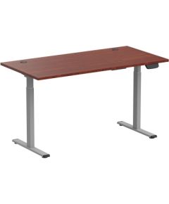 Adjustable Height Table Up Up Bjorn Gray, Table top L Dark Walnut