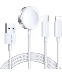 Apple Watch Magnetic Charger Joyroom S-IW008 Lightning + USB-C 5V 1.2m (White)