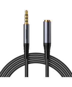 Joyroom SY-A09 AUX extension cable 3.5mm mini jack female to 3.5mm mini jack male, braided, 1.2m (black)