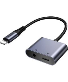 2-in-1 Audio adapter Joyroom SY-L01 Lightning to 3.5mm + Lightning (black)