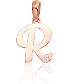 Золотой кулон #1300924(Au-R)_CZ, Красное Золото 585°, Цирконы, 0.41 гр. Burti