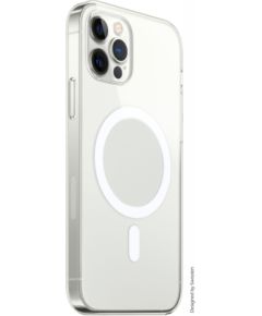 Swissten Clear Jelly MagStick Back Case 1 mm Aizmugurējais Silikona Apvalks Priekš Apple iPhone 12 Pro Max Caurspīdīgs