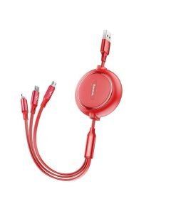 Baseus Golden Loop 3in1 Elastic Data Cable USB for M+L+T 3.5A 1.2m Red