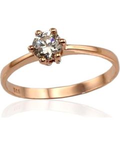Золотое кольцо #1100102(Au-R)_CZ, Красное Золото 585°, Цирконы, Размер: 18.5, 1.1 гр.