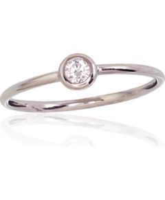Серебряное кольцо #2101638(PRh-Gr)_CZ, Серебро 925°, родий (покрытие), Цирконы, Размер: 17, 0.7 гр.