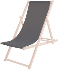 Koka sauļošanās dārza krēsls ar 3 pakāpju regulēšanu Springos DC0001 GR