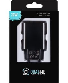 OBAL:ME Sienas lādētājs USB-C 20W melns