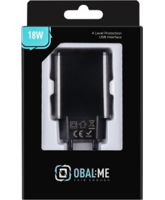 OBAL:ME Sienas lādētājs USB-A 18W melns